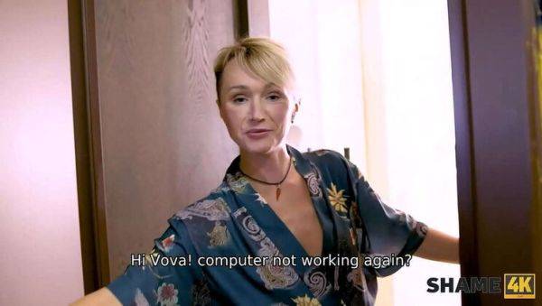 Shy Teen Fucks Hot Mature Neighbor in Kitchen - Cherry Aleksa - veryfreeporn.com - Russia on poweredporn.com