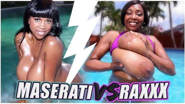 Rachel Raxxx vs Maserati: Busty MILFs Battle in Pool - Big Tits, Wet Bikini, Cumshot Compilation - veryfreeporn.com on poweredporn.com