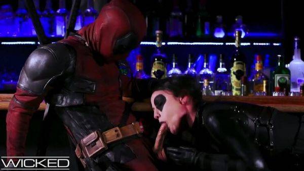 Jennifer White Gives Deadpool a Hard Blowjob and Takes a Cumshot on Her Face - porntry.com on poweredporn.com