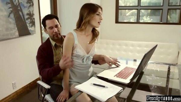 Teen Stepdaughter Kristen Scott Seduces Stepdad with Deep Throat and Blowjob - porntry.com on poweredporn.com