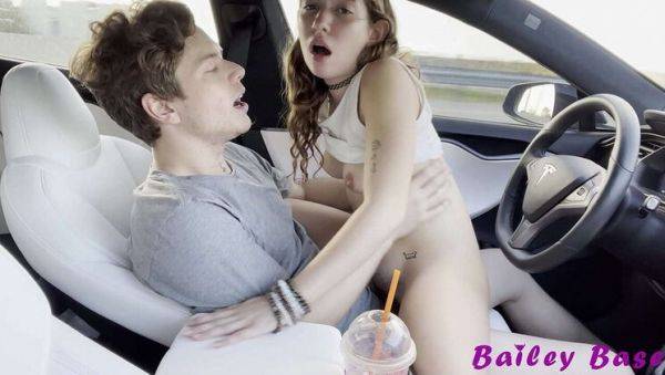 Petite Teen Bailey Base Rides Cowgirl in Tesla Autopilot Fuck - Hardcore 4k - veryfreeporn.com on poweredporn.com