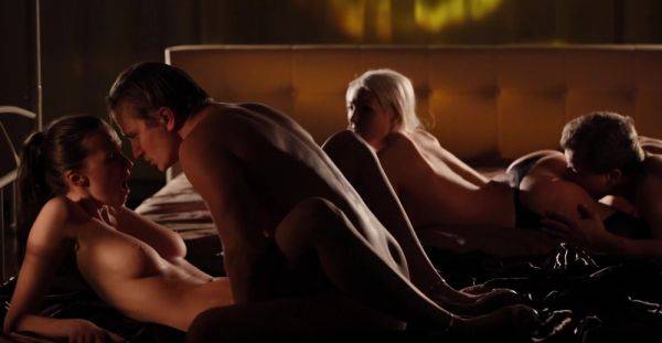 Dashing girls swap lovers in charming foursome in the middle of the night - alphaporno.com on poweredporn.com