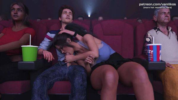 Stepsister Sucks Stepbrother's Cock in Cinema - Horny Teen Blowjob and Cum in Mouth - Life in Santa County - veryfreeporn.com - Russia - Usa on poweredporn.com