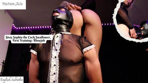 Sissy Sophia First Anal Training: Pegging and Cum on Feet by Mistress Julia - veryfreeporn.com - France on poweredporn.com