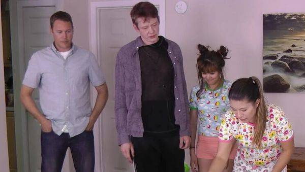 Busty Teen Foursome Strips After Losing Boomsticks Game - porntry.com - Britain on poweredporn.com