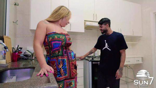 Hot Latina Stepmom Sucks Godson's Cock in Secret Kitchen Fuck - Cum Swallow & Dirty Sink Action - xxxfiles.com - Brazil - Portugal on poweredporn.com