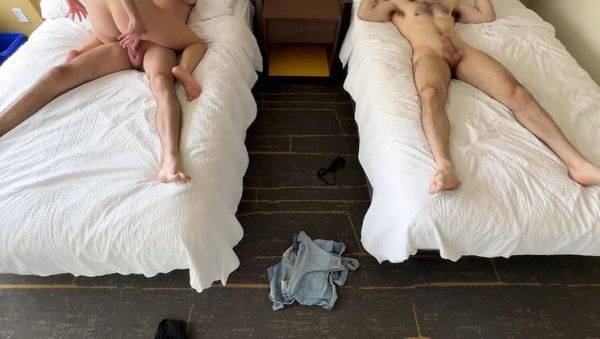 Blonde Wife Takes Double Creampie from Two Guys on Sofa - porntry.com - Britain on poweredporn.com