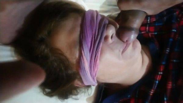 Stepmom Sucks Stepson's Big Cock and Gets Huge Cumshot in Mouth - veryfreeporn.com - India on poweredporn.com