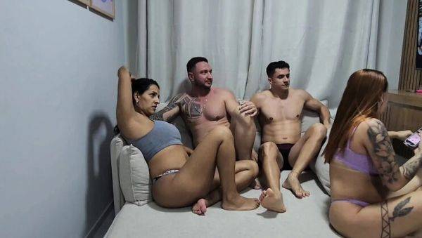 Hot Brazilian MILF Jenni Faria and Brunette Kel Abate in Homemade Swinger Movie Night - Amateur Blowjob and Doggy Style Orgasms - porntry.com - Brazil - Portugal on poweredporn.com