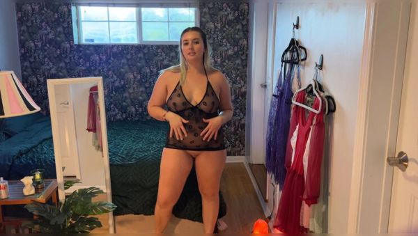 Curvy YouTuber Erika Kay Flashes Pussy in See-Through Dress Try-On Haul - Big Natural Tits & Close-Ups - porntry.com - Britain - Usa on poweredporn.com