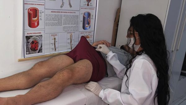 Nurse Excited By Patient's Huge Uncontrollable Erection In Hospital - Brunette Latina In Uniform - xxxfiles.com - Brazil on poweredporn.com