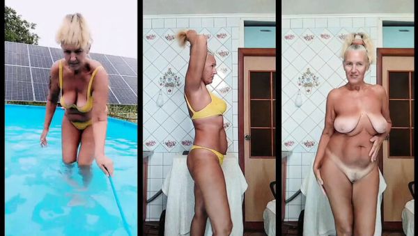 Lukerya's After Pool Fun - Amateur MILF Solo Pleasure in Lingerie - porntry.com - Ukraine on poweredporn.com