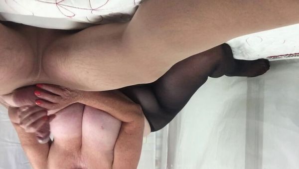 Mrs Mature Homemade Footjob Wanking Friend's Big Cock Pantyhose - veryfreeporn.com - Britain on poweredporn.com