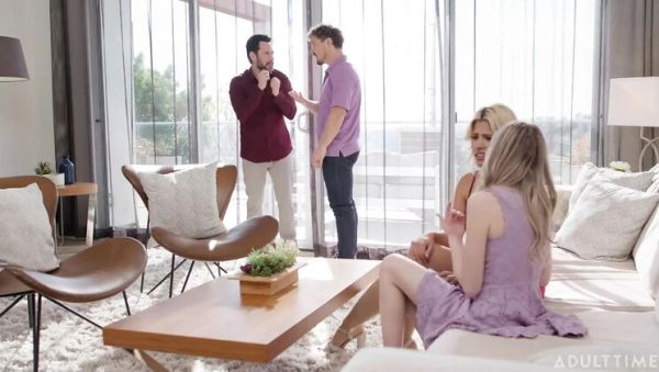 Horny Hotwife Scarlett Sage Swaps Husbands with Bestie Carlita Ray for Wild Group Fuck - Blonde MILF Threesome - porntry.com - Britain on poweredporn.com