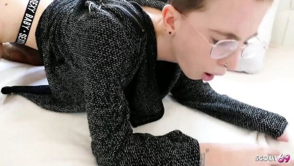 German Short Hair Nerd Girl Lia Louise Gets Hard Fuck - Big Natural Tits Bouncing - veryfreeporn.com - Germany on poweredporn.com