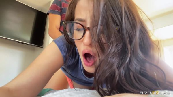 Brunette With Glasses Gets Dicked Down With Aubree Valentine - videohdzog.com on poweredporn.com