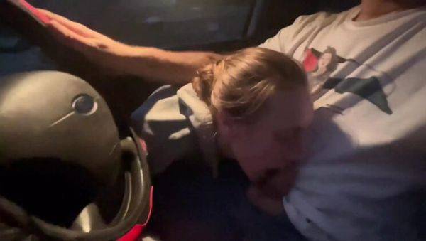 Blonde Amateur Gets Creampie in Car - POV Blowjob While Driving - veryfreeporn.com on poweredporn.com