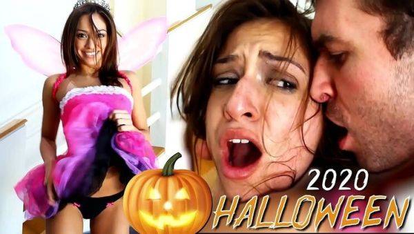 Petite Fairy Princess Sara Luvv Gets Rough Halloween Fuck by James Deen - Hardcore Blowjob & Cumshot - porntry.com on poweredporn.com