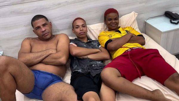 Lesbian Threesome with Leo Ogro: Rough Strap-On Sex & Pussy Eating - porntry.com - Brazil on poweredporn.com