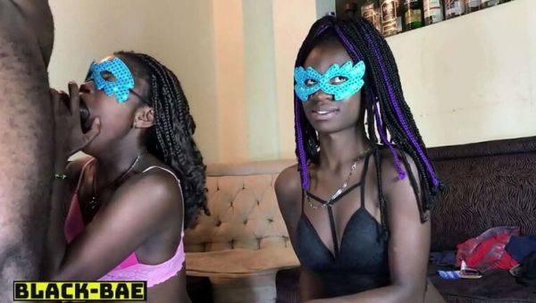 Hot Threesome with Two Brunette African Babes - Mena & Black Bae - porntry.com on poweredporn.com