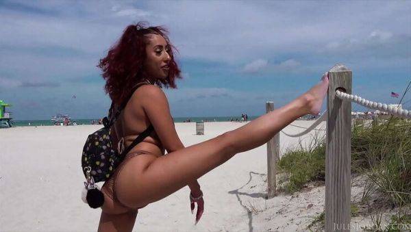 Kira Perez - Hot Latina with Tattoos Gets Facial Outdoors in Miami by Jules Jordan - xxxfiles.com - Jordan on poweredporn.com