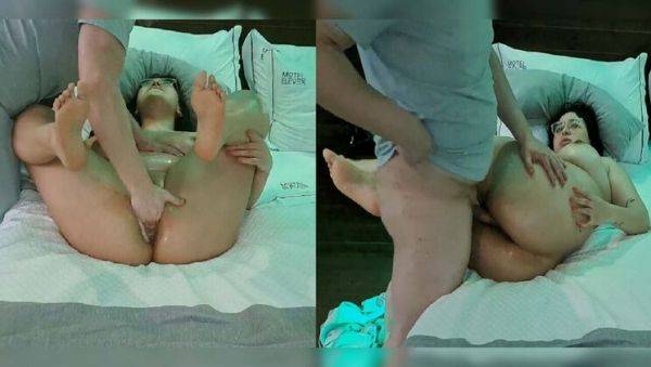 Curvy Latina MILF gets oiled up and squirts hard for hotel handyman - porntry.com on poweredporn.com