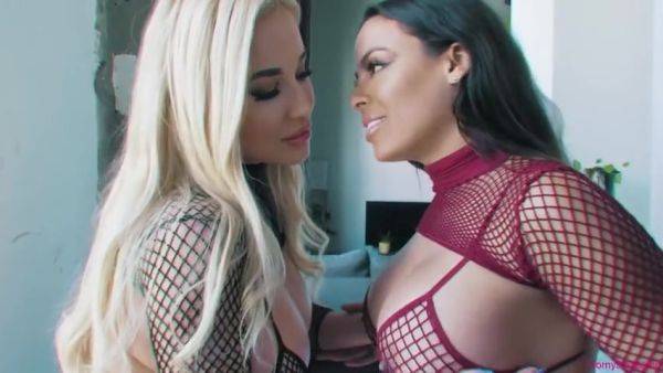 Savannah Bond & Luna Star Threesome - Luxurious Luna Oiled - videomanysex.com on poweredporn.com