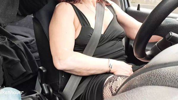 Hot Car Ride with Sandra Falkenhauer - Amateur Mature Masturbation in Pantyhose - veryfreeporn.com - France on poweredporn.com