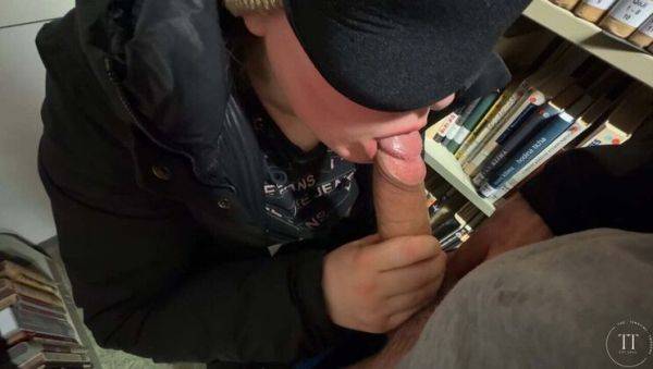 German Student Swallows Huge Load in Library - Amateur POV Blowjob - veryfreeporn.com - Germany on poweredporn.com