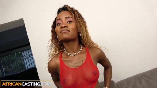 Big Booty Ebony With A Hairy Pussy Sucks And Rides A Big White Cock! - Shows Off And Aimee Addison - hclips.com on poweredporn.com