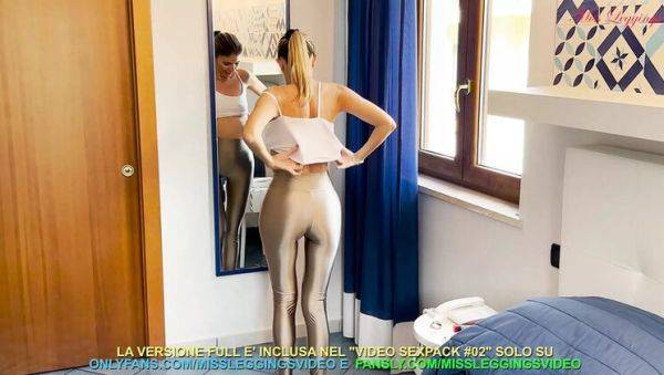 Hot Italian MILF in See-Through Leggings Seduces Friend with Blowjob and Doggy Style - veryfreeporn.com - Italy on poweredporn.com