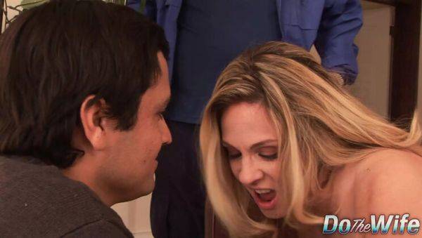 Hot Blonde Wife Angela Attison Takes Hardcore Anal Pounding from Husband and Friend - porntry.com on poweredporn.com