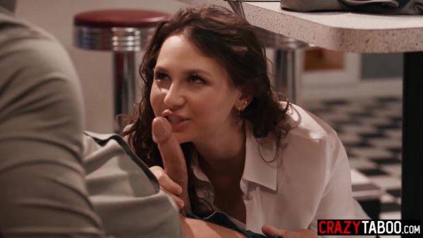 Liz Jordan - Cute Brunette Teen 18+ Served Perfect Dinner For Big Dick Boyfriend - videomanysex.com - Jordan on poweredporn.com