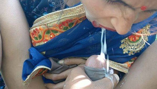 Desi Bhabhi Seema Presses Boobs and Swallows Cum in Mouth - veryfreeporn.com - India on poweredporn.com