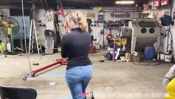 Lyna Jade Dominates Garage Customers with Rough Anal and Strap-On Punishment - veryfreeporn.com - France on poweredporn.com