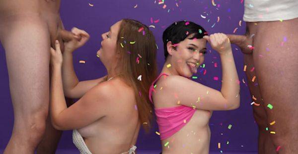 Fine bitches swap partners in elegant foursome - xbabe.com on poweredporn.com