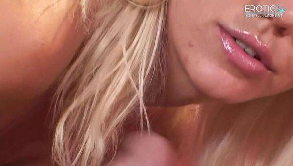 German Blonde MILF Kacey Villainess Teases with Close-Up Handjob and Huge Cumshot - porntry.com - Germany on poweredporn.com