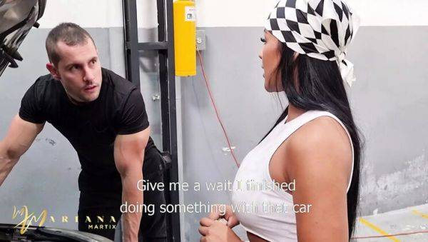 Hot Latina Mechanic Mariana Martix Fucks Stranger Duncan Saint in Car - veryfreeporn.com - Usa - Colombia on poweredporn.com