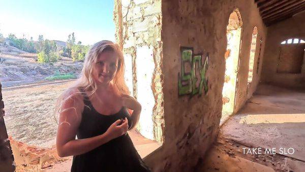 Blonde MILF Almost Gets Caught Fucking Outdoors - Hot Public Sex & Cum on Tits - TakeMeSlo - porntry.com on poweredporn.com