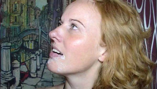 Tattooed Redhead Babe with Big Tits Sucks Cock and Gets Cum in Mouth - WetWitch - veryfreeporn.com - Germany on poweredporn.com