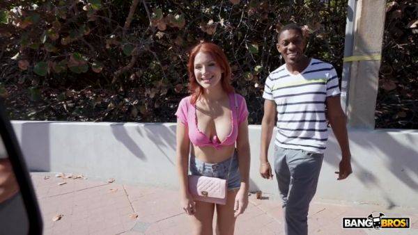 Elise London - Busty Redhead Babe Enjoys Bbc At Bus - videomanysex.com on poweredporn.com