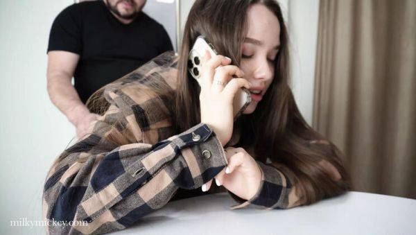 Step Sister Arina Love Fucked Hard While Talking on Phone - Rough Missionary & Cowgirl Action - porntry.com - Russia on poweredporn.com