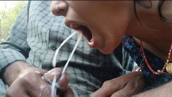 Indian Step Sister Seema Takes Big Cock Cumshot in Mouth - Desi Blowjob & Cum Swallow - porntry.com - India on poweredporn.com