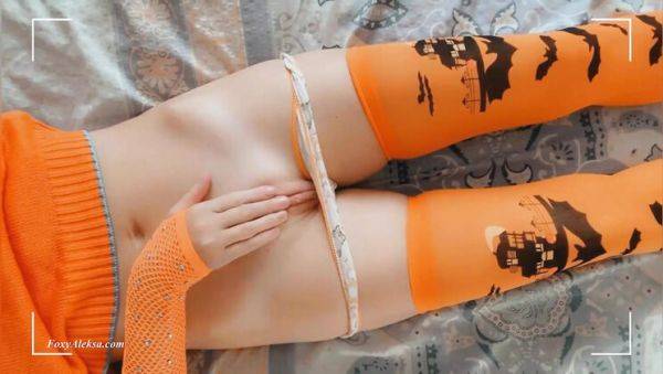 Hot Redhead Teen FoxyAleksa Masturbates in Halloween Costume - Wet Pussy Fingering - porntry.com - Russia on poweredporn.com