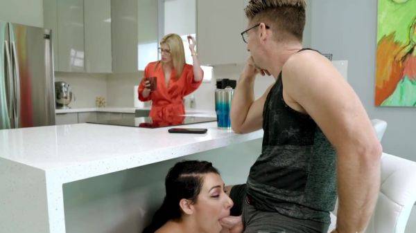 Aroused brunette fucks with her mom's new boyfriend in a rough mix - hellporno.com on poweredporn.com