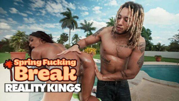 Addis Fouche Gets Rough Poolside Fuck From Derek - Big Load On Her Ass - porntry.com - Usa on poweredporn.com