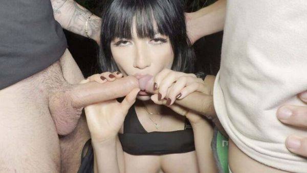 Hot Venezuelan Brunette Yenifer Chacon Takes Two Big Cocks in the Woods - Threesome Fuck - xxxfiles.com - Venezuela - Spain on poweredporn.com