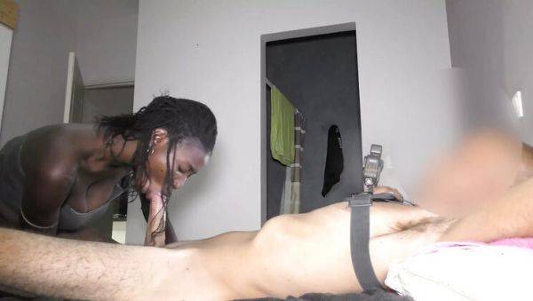 Ebony Babe Bambulax Rides White Cock - Big Natural Tits & Creampie - veryfreeporn.com on poweredporn.com