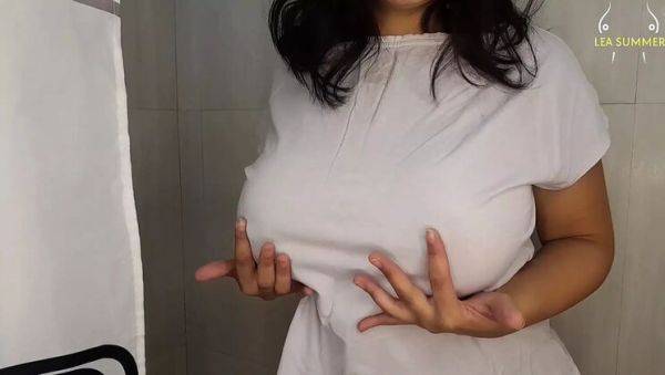 Mou Smith Shows Off Her Big Tits in Wet T-Shirt & Fingers Her Pussy - Desi MILF Begs for Milk - porntry.com - Venezuela - India - Japan on poweredporn.com