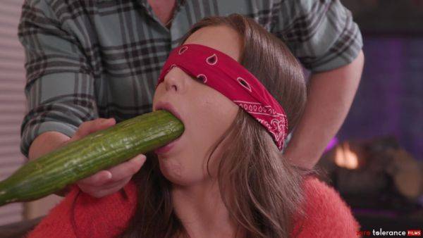 Surprise sex for this slutty babe after a nice tryout with a big cucumber - hellporno.com on poweredporn.com